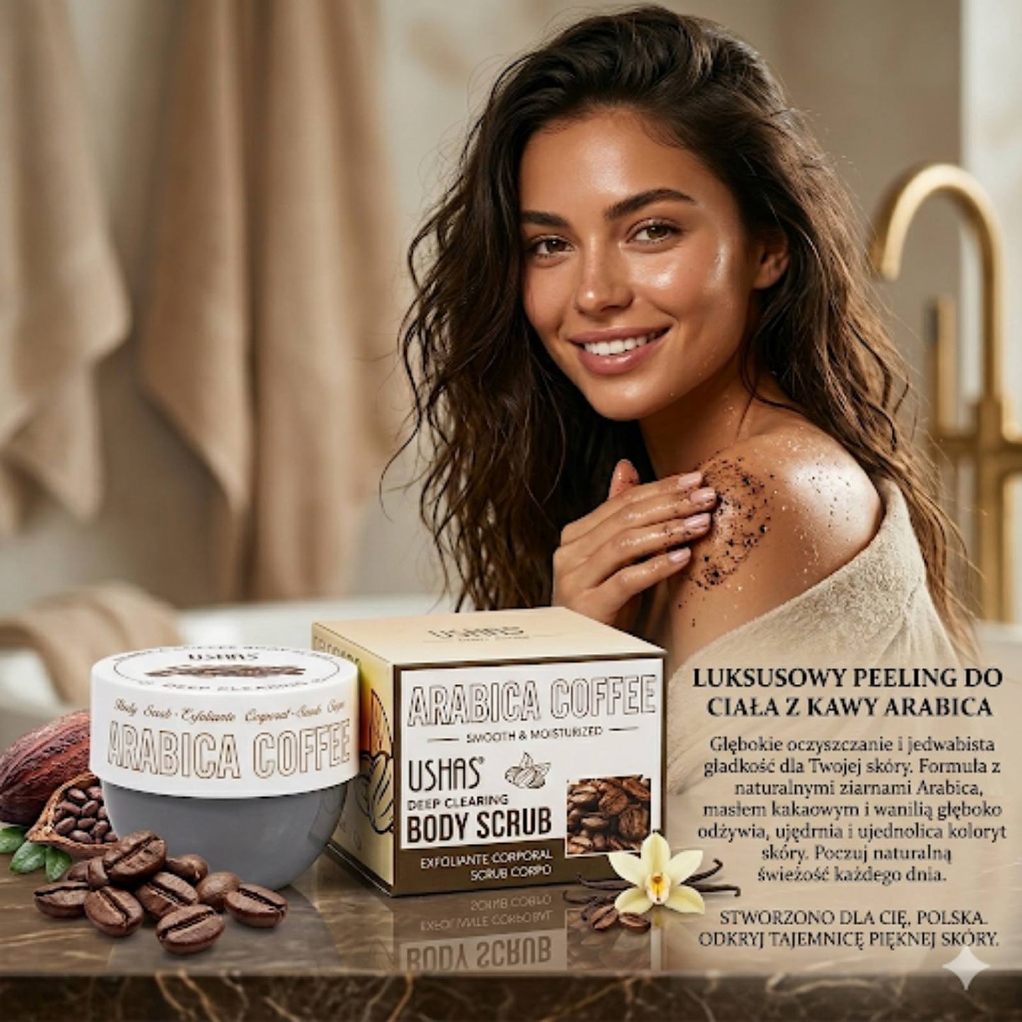 USHAS ARABICA COFFEE BODY SCRUB 105G