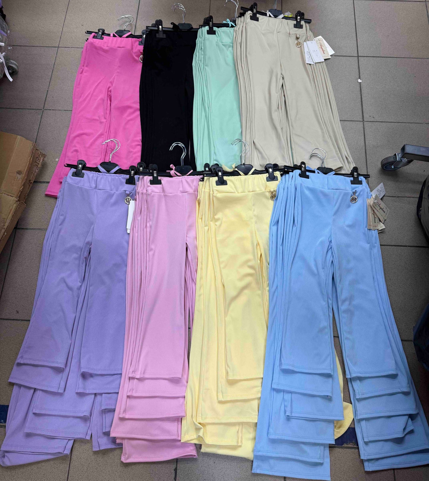 SPODNIE DZWONY PRĄŻEK (4-14)