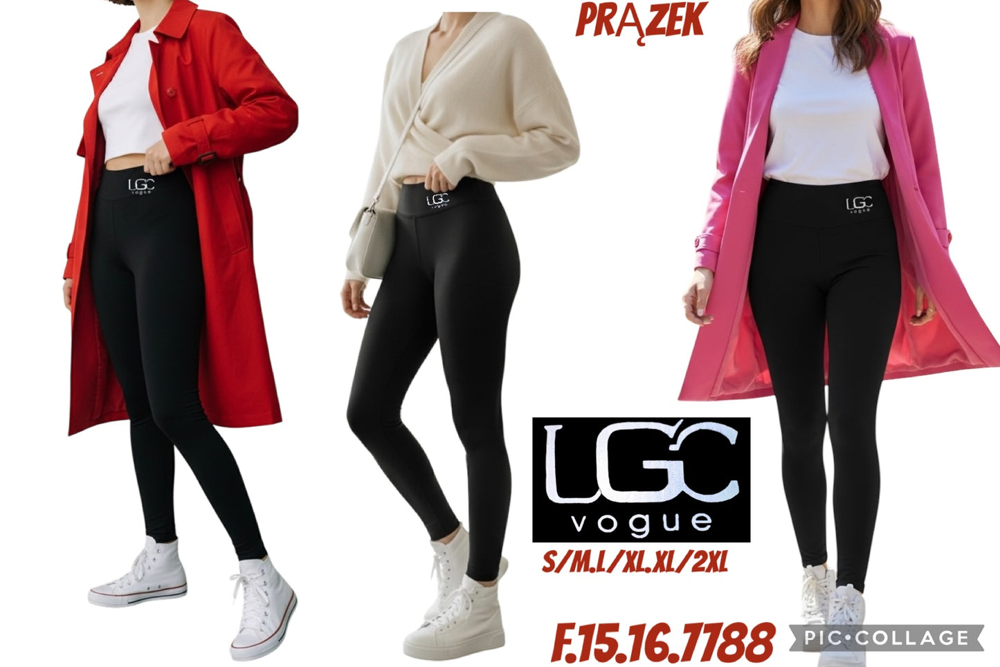 LEGGINSY PRĄŻKOWANE DAMSKIE