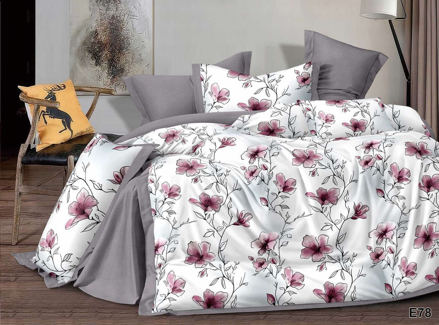 KOMPLET POŚCIELI 5D "MILANO" 100% SATYNA-BAWEŁNA 4CZ.