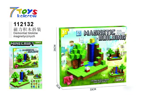 KLOCKI MAGNETYCZNE MINECRAFT 132 PCS.