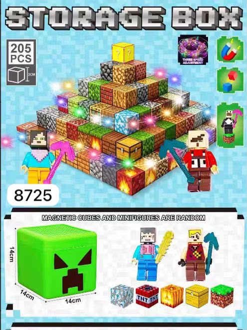 KLOCKI MAGNETYCZNE MINECRAFT LEDOWE 205 PCS.