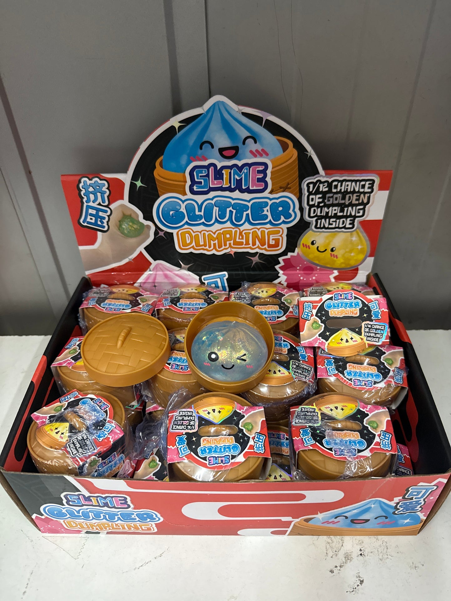 GNIOTKA PIEROŻEK 5,5 CM SLIME Z BROKATEM