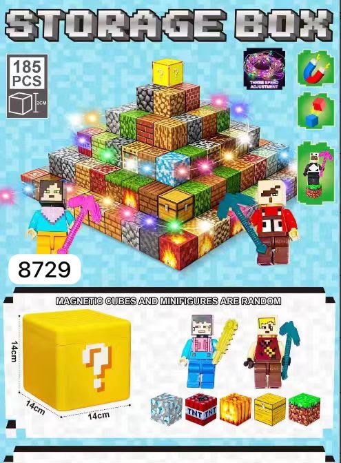 KLOCKI MAGNETYCZNE MINECRAFT LEDOWE 185 PCS.
