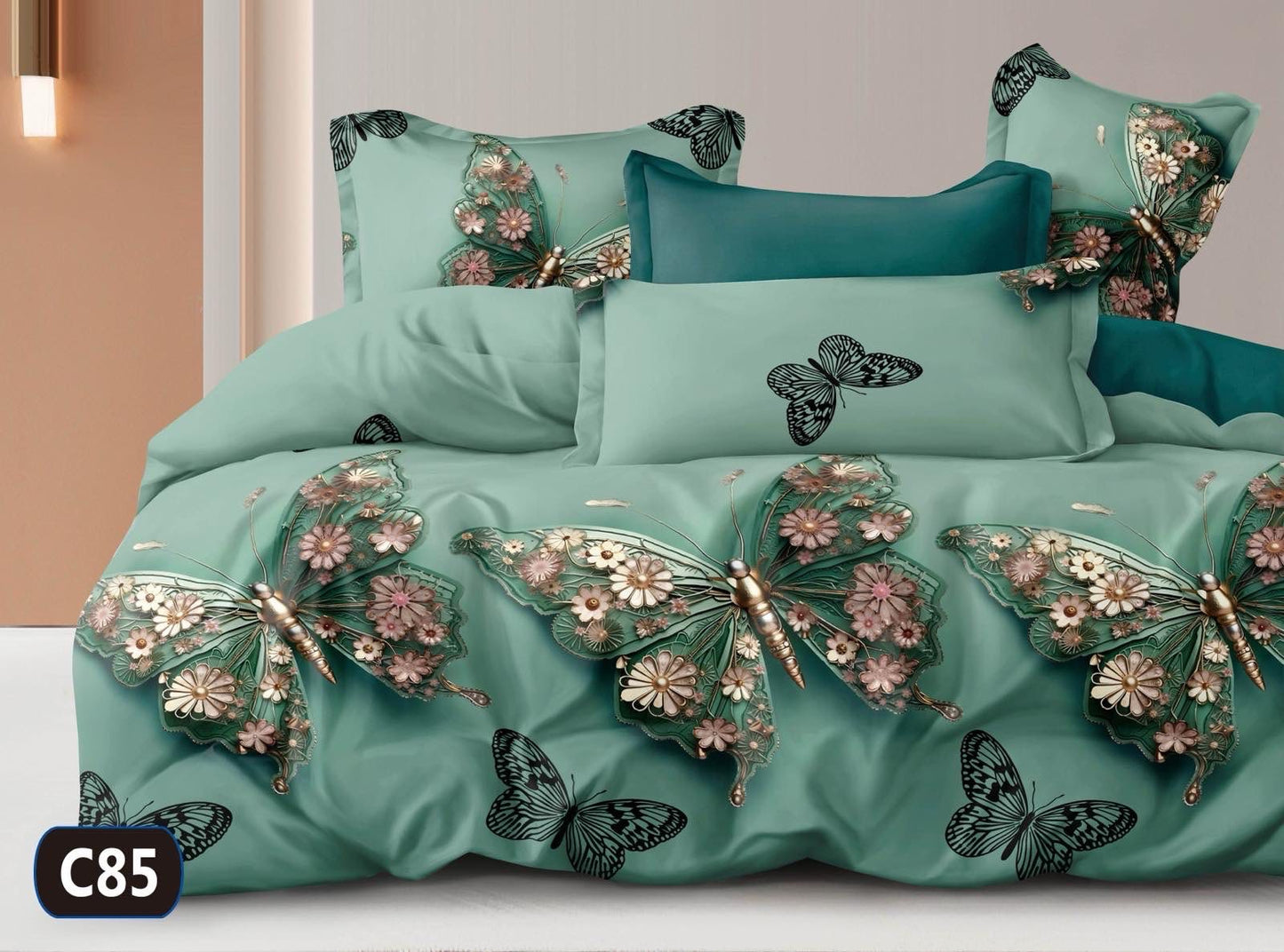 KOMPLET POŚCIELI 5D "MILANO" 100% SATYNA-BAWEŁNA 4CZ