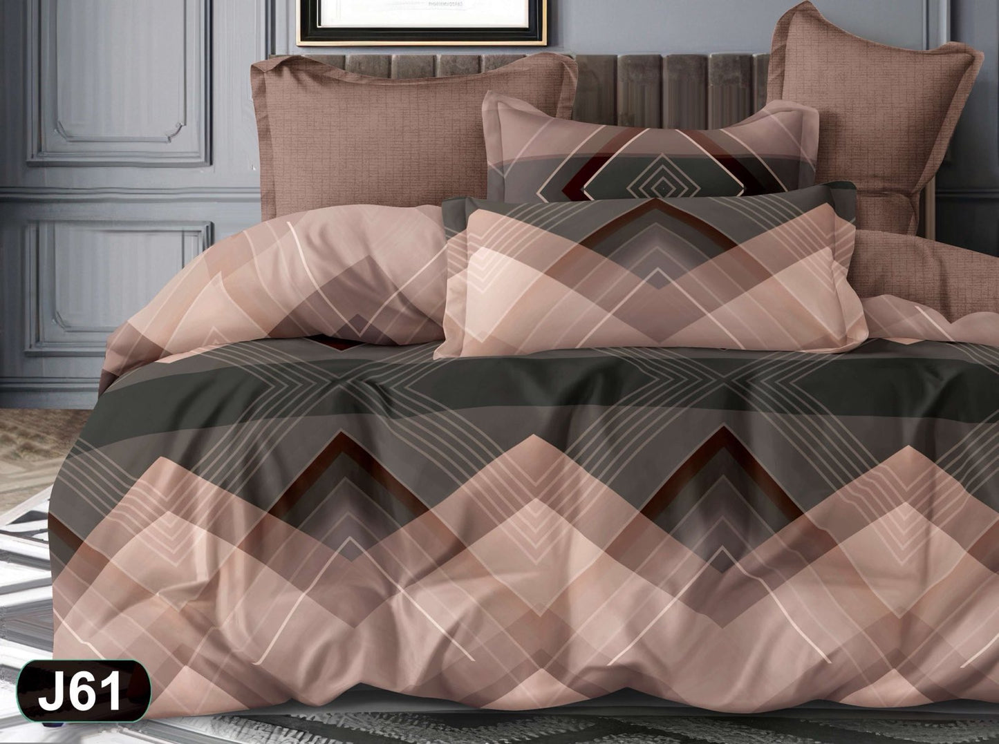 KOMPLET POŚCIELI 5D "MILANO" 100% SATYNA-BAWEŁNA 4CZ