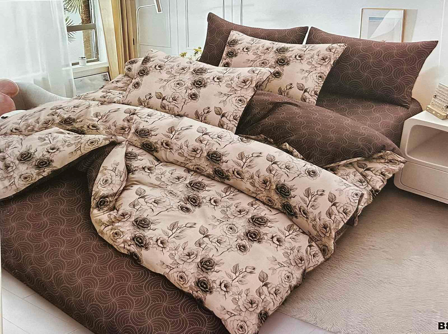 KOMPLET POŚCIELI 5D 100% SATYNA-BAWEŁNA "MILANO" 4CZ