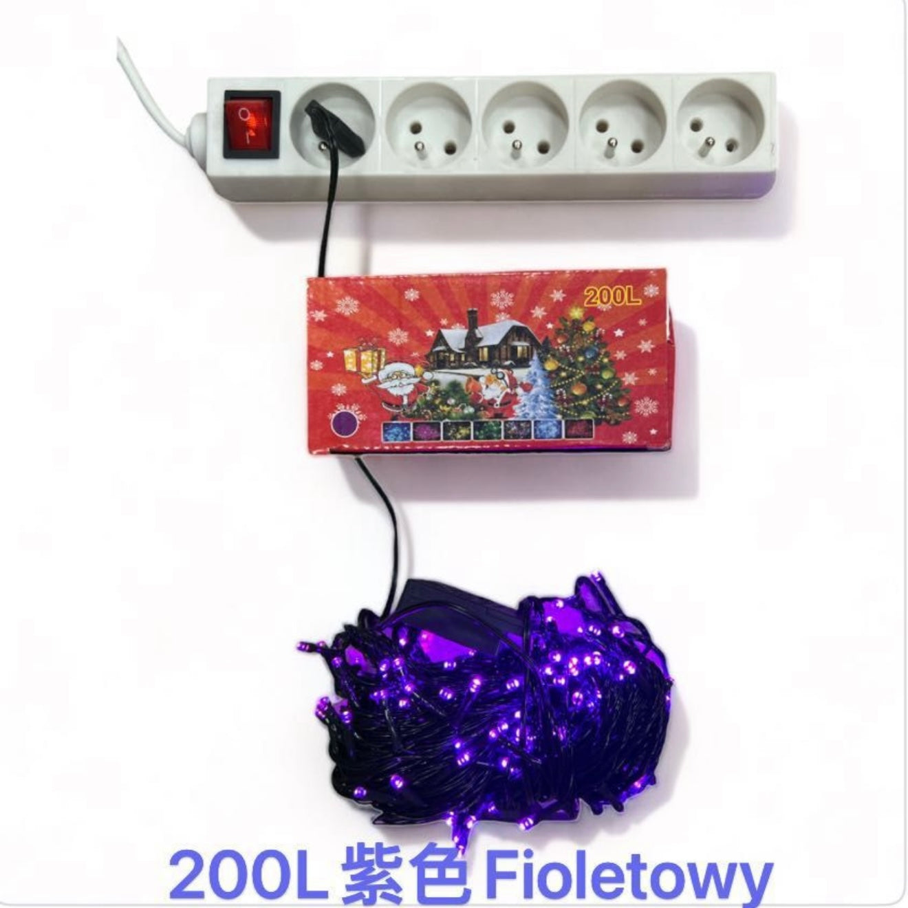LAMPKI CHOINKOWE 200L FIOLETOWY