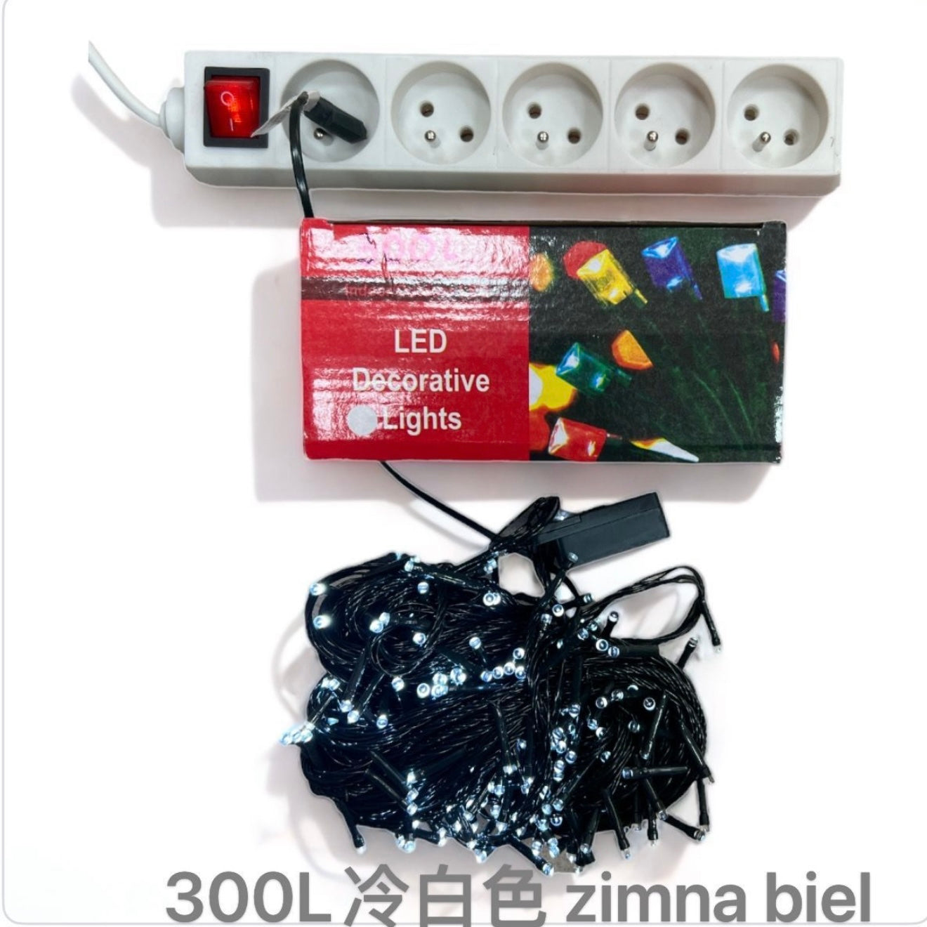 LAMPKI CHOINKOWE 300L ZIMNA BIEL