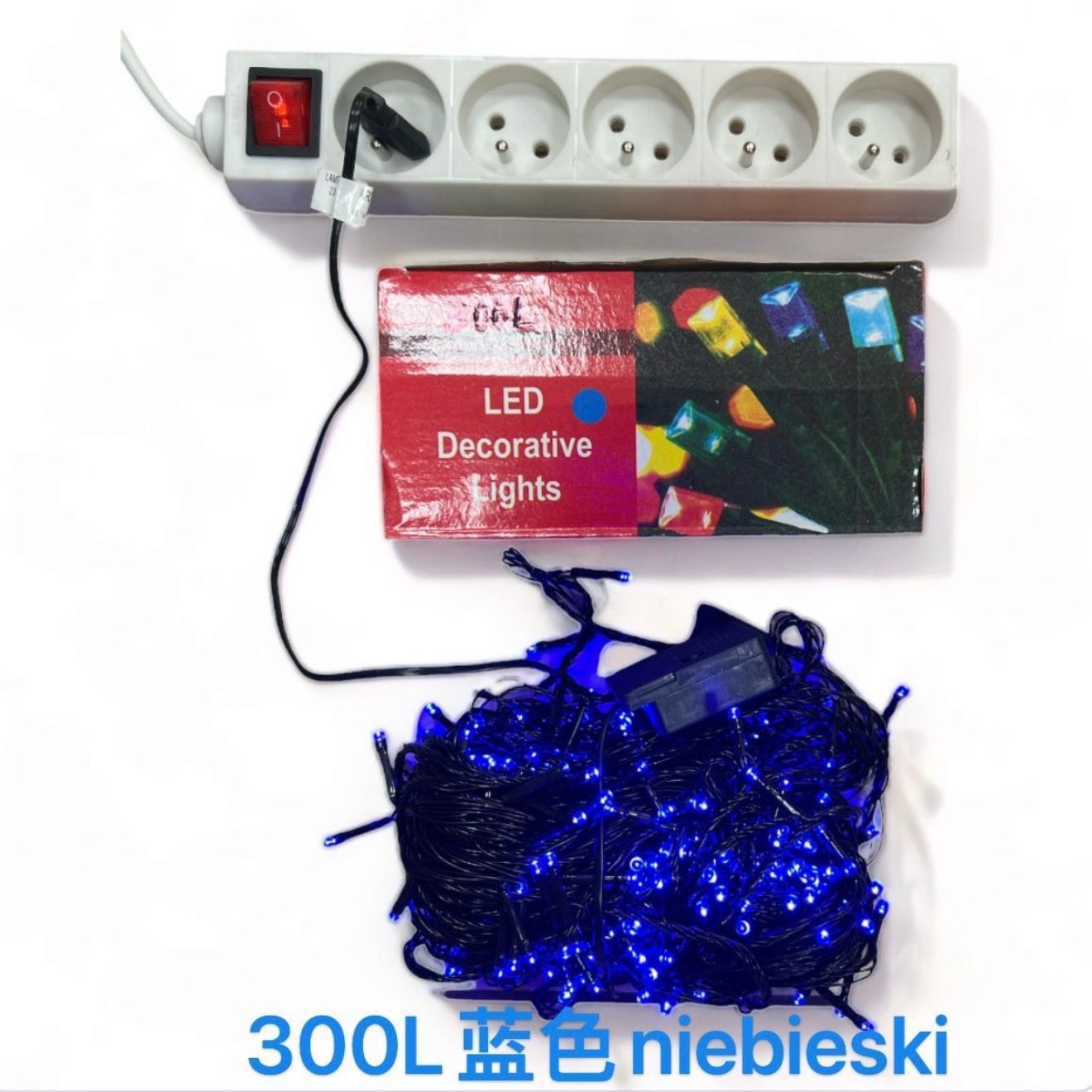 LAMPKI CHOINKOWE 300L NIEBIESKI