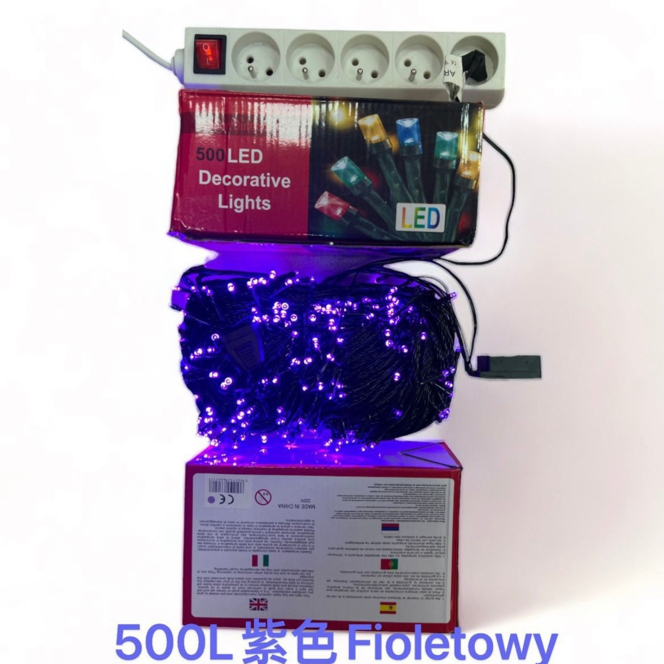 LAMPKI CHOINKOWE 500L FIOLETOWY