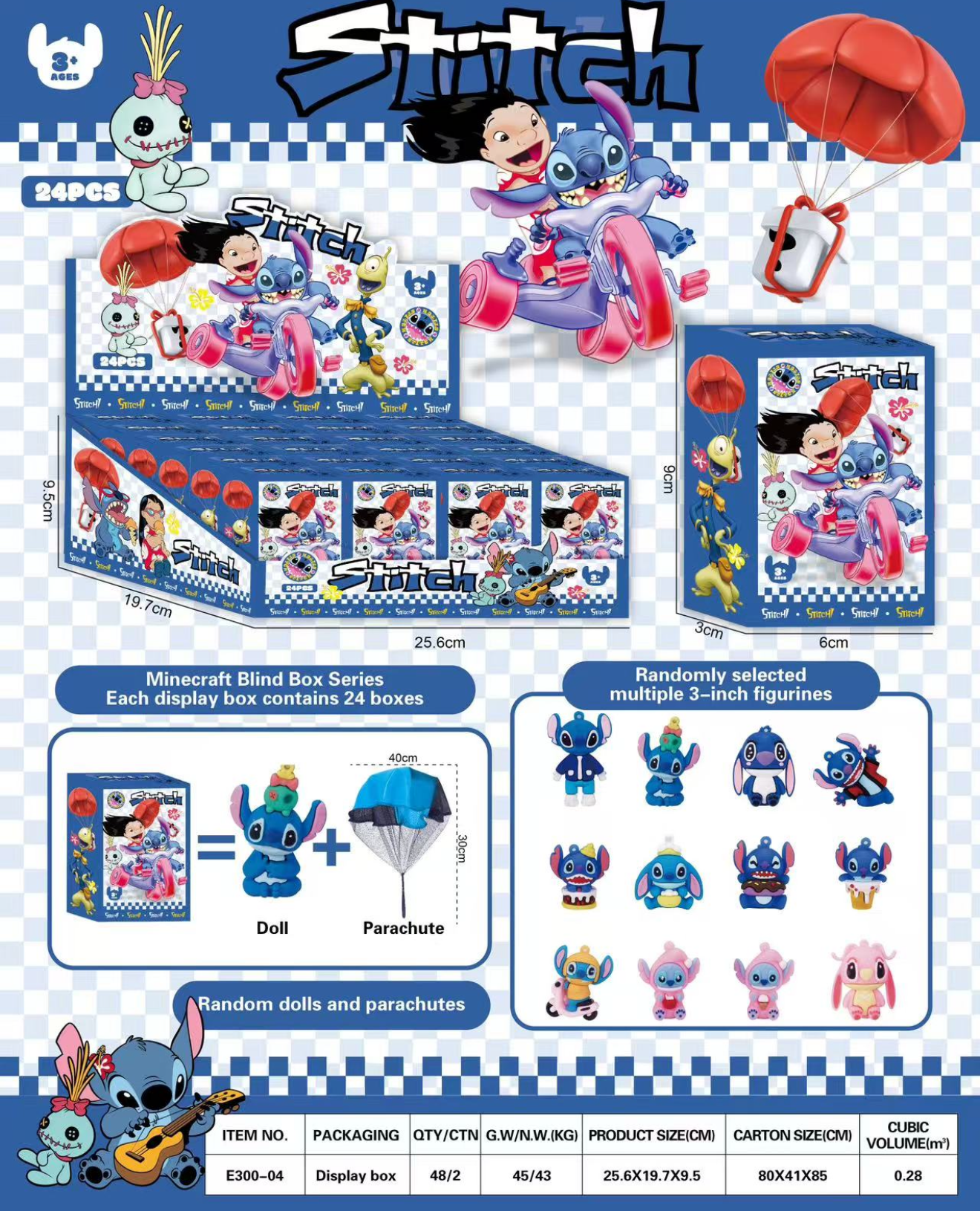 FIGURKA STITCH Z SPADOCHRONEM