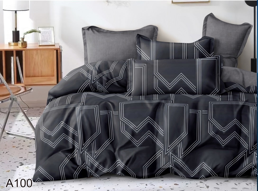 KOMPLET POŚCIELI 5D 100% SATYNA-BAWEŁNA 4CZ. 200/220