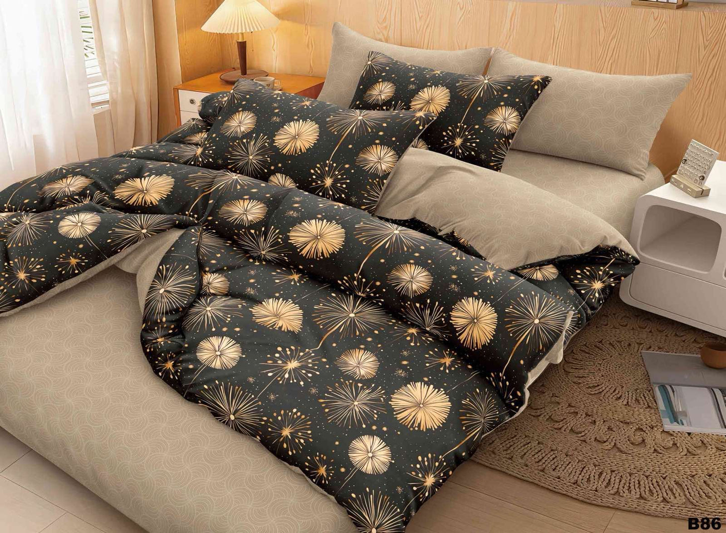 KOMPLET POŚCIELI 5D 100% SATYNA-BAWEŁNA 4CZ. 200/220