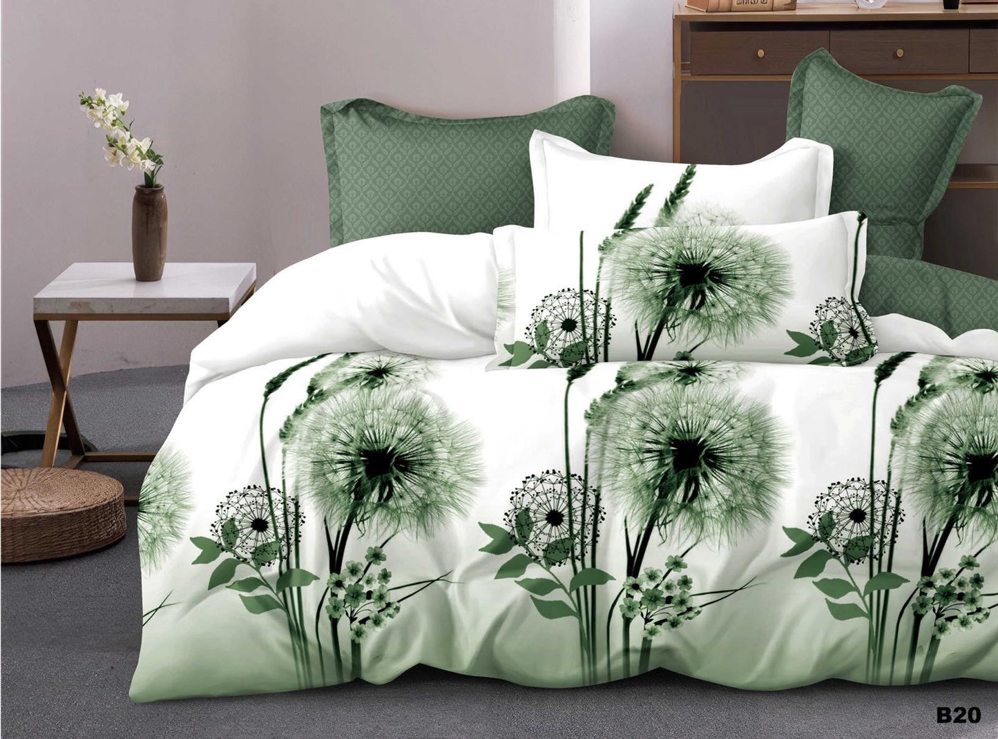 KOMPLET POŚCIELI 5D 100% SATYNA-BAWEŁNA 4CZ. 200/220