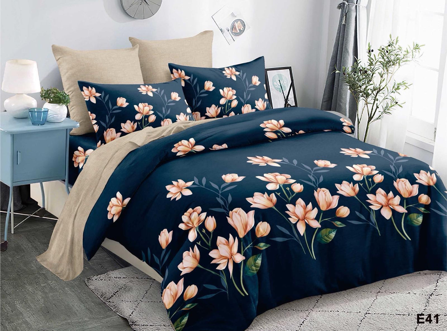 KOMPLET POŚCIELI 5D 100% SATYNA-BAWEŁNA 4CZ. 200/220