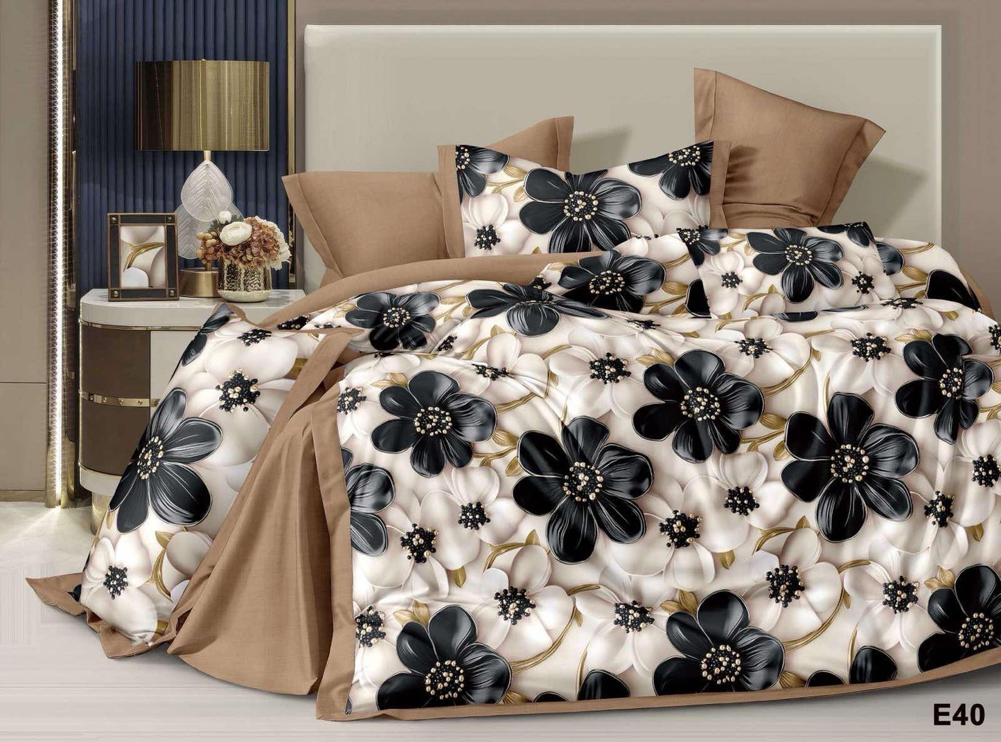 KOMPLET POŚCIELI 5D 100% SATYNA-BAWEŁNA 4CZ. 200/220