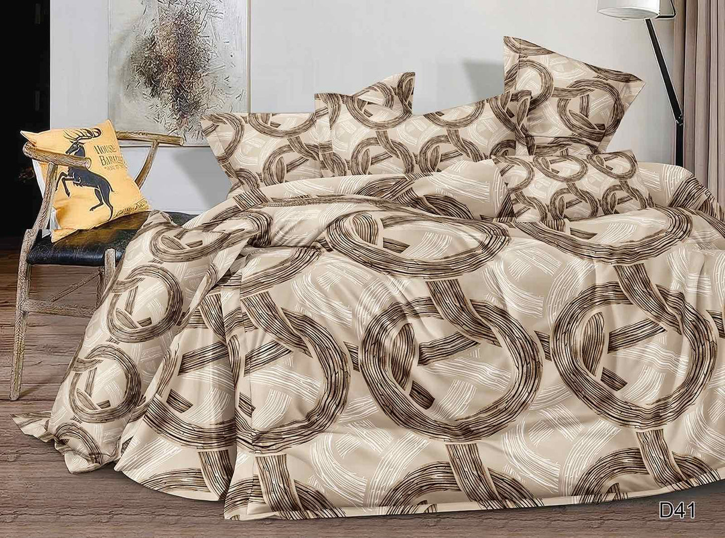 KOMPLET POŚCIELI 5D 100% SATYNA-BAWEŁNA 4CZ. 200/220