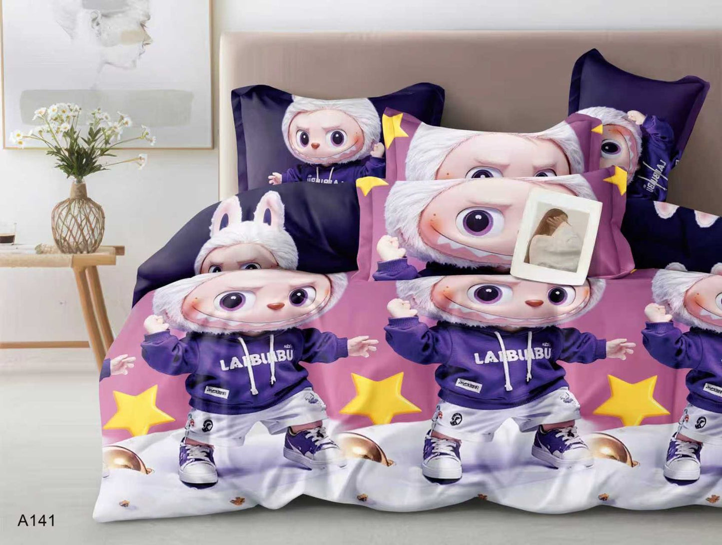 KOMPLET POŚCIELI  3D 100% satyna - bawełna  3 Częściowy