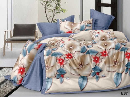 KOMPLET POŚCIELI 5D "MILANO" 100% SATYNA-BAWEŁNA 4CZ.