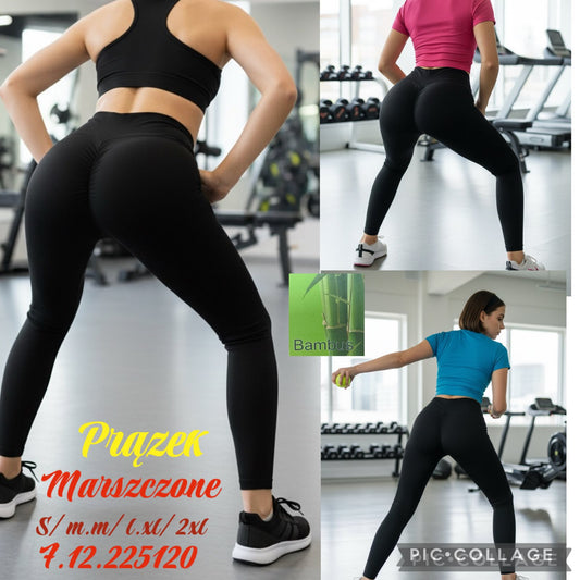 LEGGINSY PRĄŻKOWANE DAMSKIE