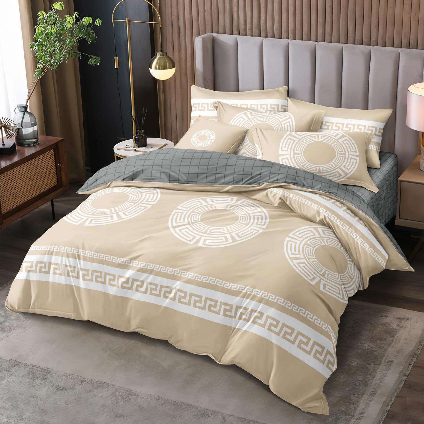 KOMPLET POŚCIELI 5D "MILANO" 100% SATYNA-BAWEŁNA 4CZ.