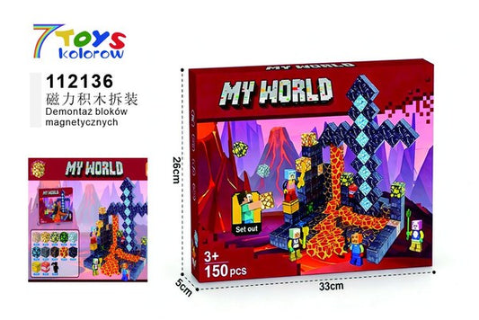KLOCKI MAGNETYCZNE MINECRAFT 150 PCS.