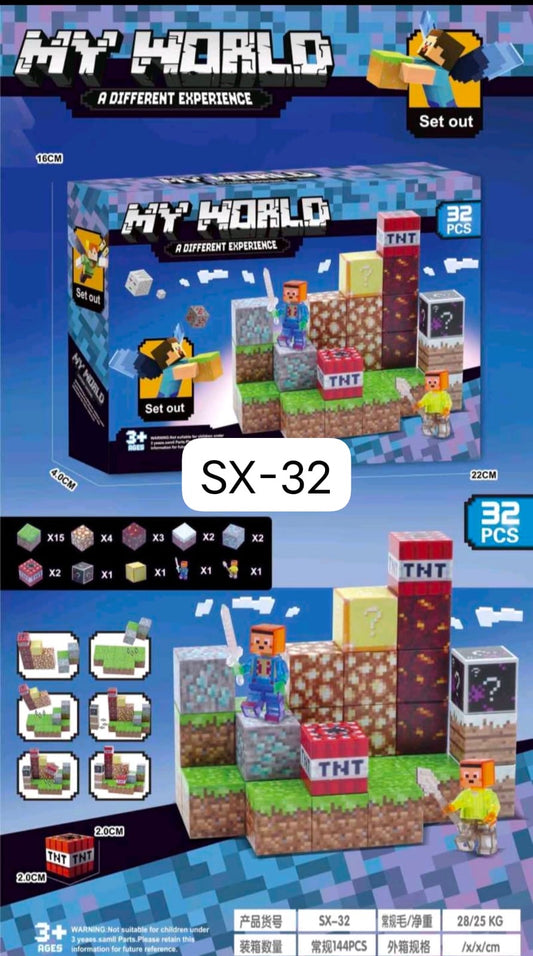 KLOCKI MAGNETYCZNE MINECRAFT 32 PCS.
