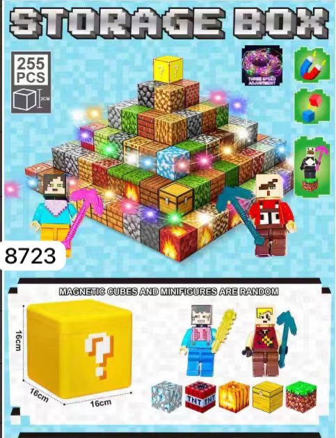 KLOCKI MAGNETYCZNE MINECRAFT LEDOWE 255 PCS.