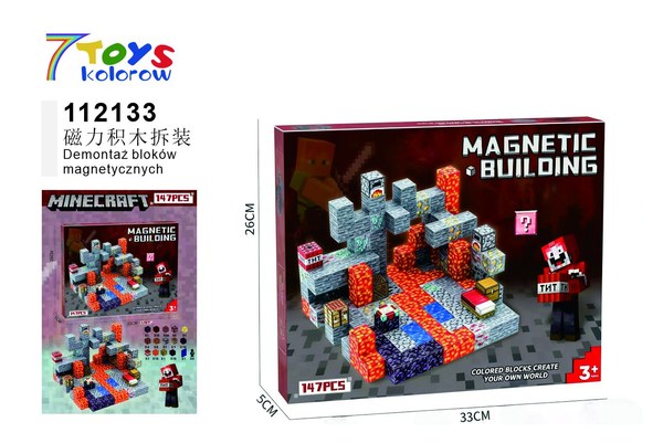 KLOCKI MAGNETYCZNE MINECRAFT 147 PCS.
