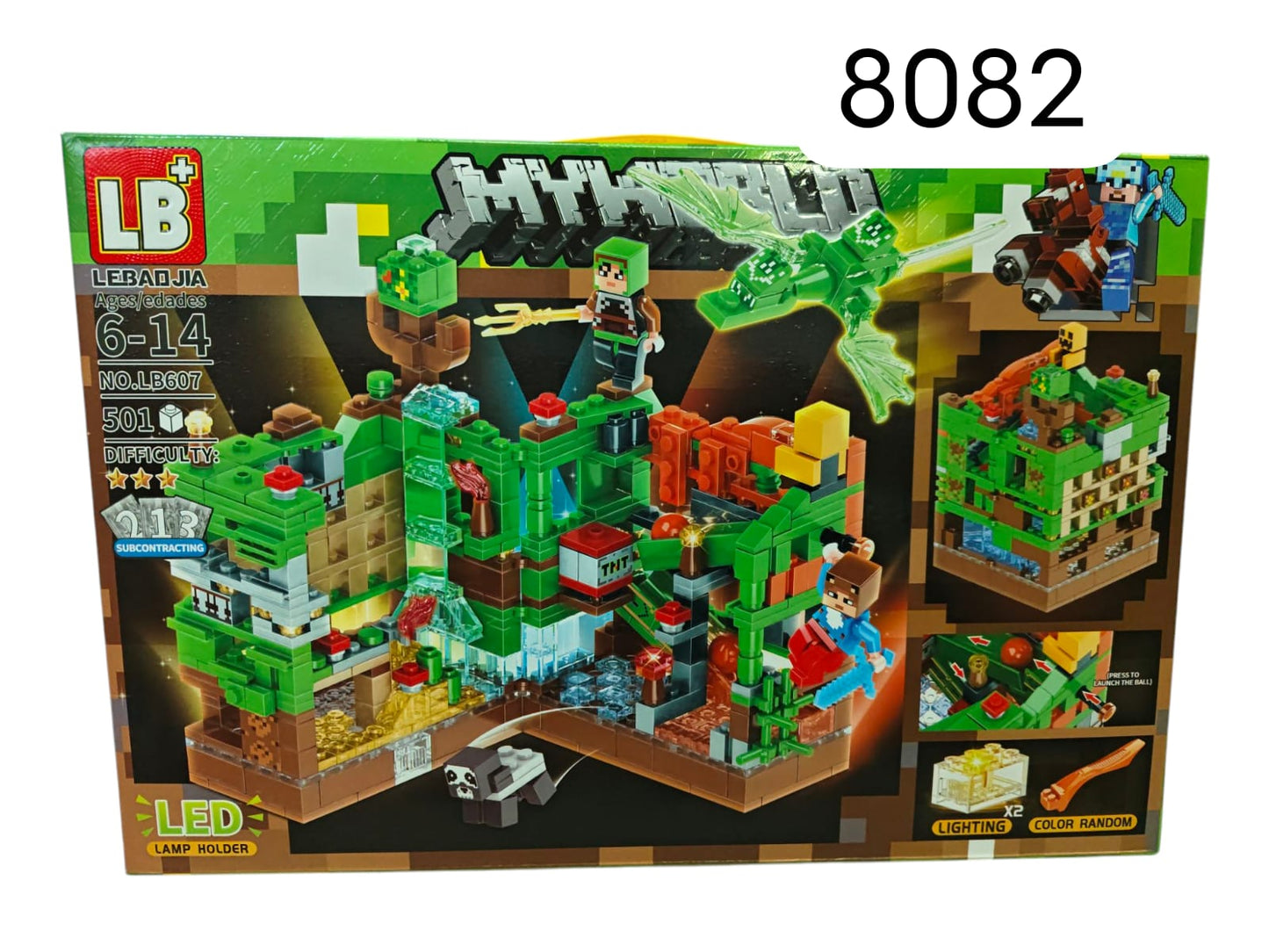 KLOCKI MINECRAFT LED
