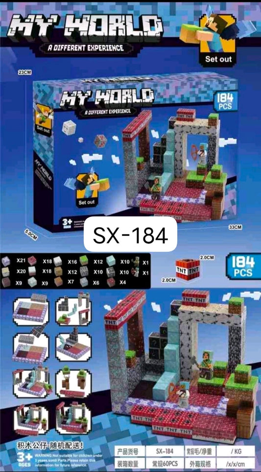 KLOCKI MAGNETYCZNE MINECRAFT 184 PCS.