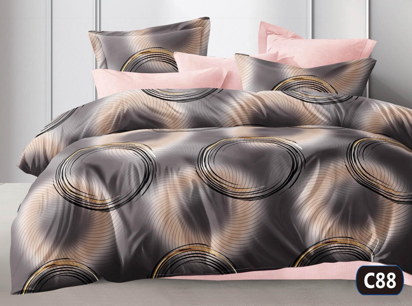 KOMPLET POŚCIELI 5D "MILANO" 100% SATYNA-BAWEŁNA 4CZ