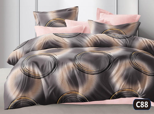 KOMPLET POŚCIELI 5D "MILANO" 100% SATYNA-BAWEŁNA 4CZ