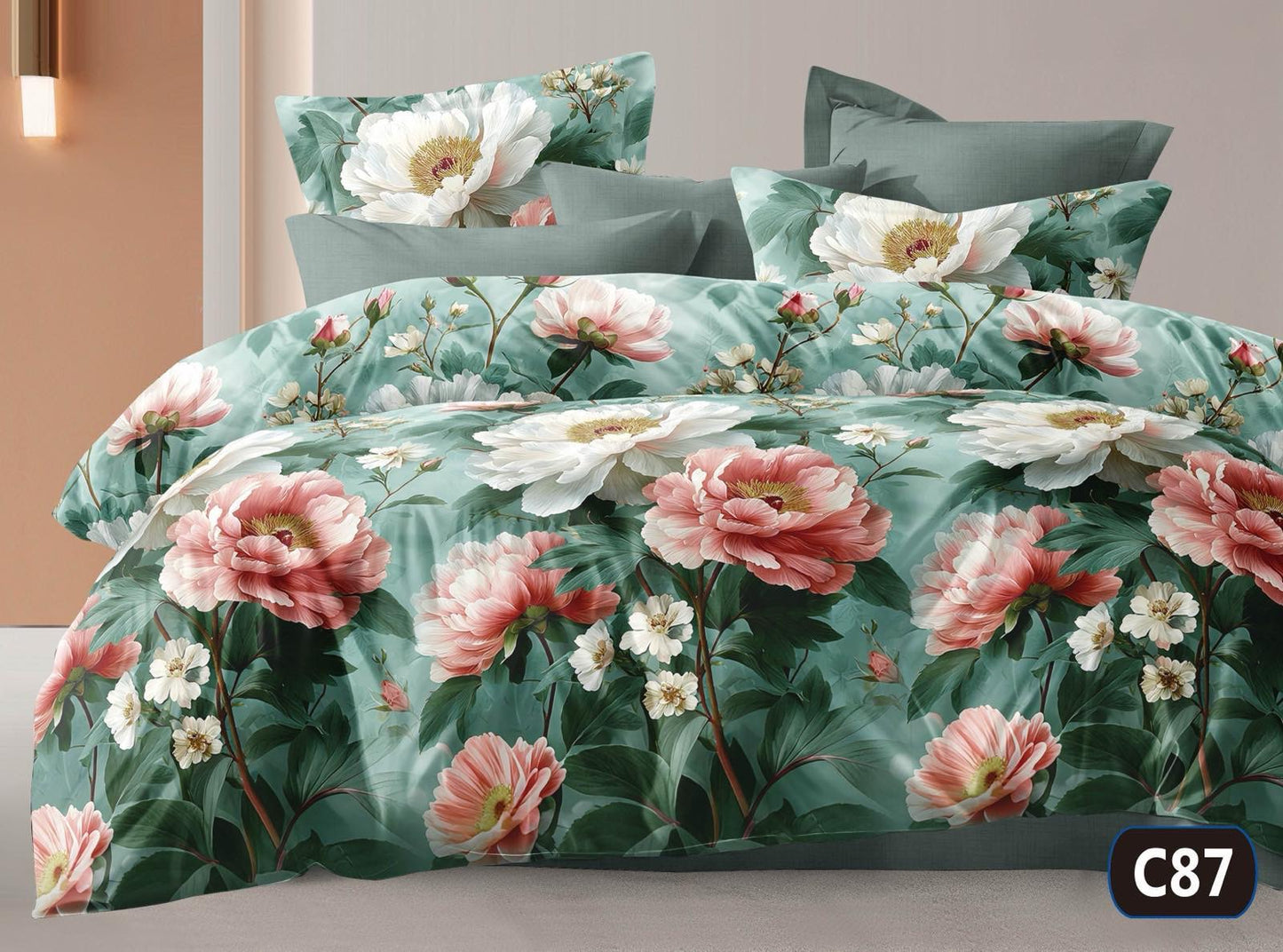 KOMPLET POŚCIELI 5D "MILANO" 100% SATYNA-BAWEŁNA 4CZ