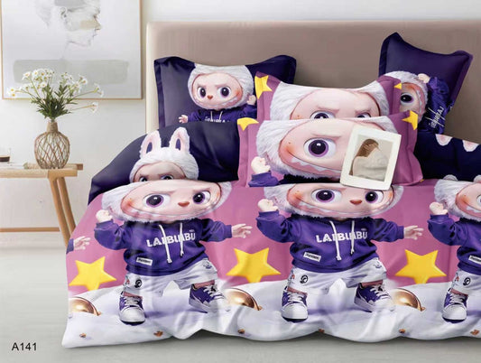 KOMPLET POŚCIELI 3D 100% SATYNA - BAWEŁNA 3 CZĘŚCIOWY