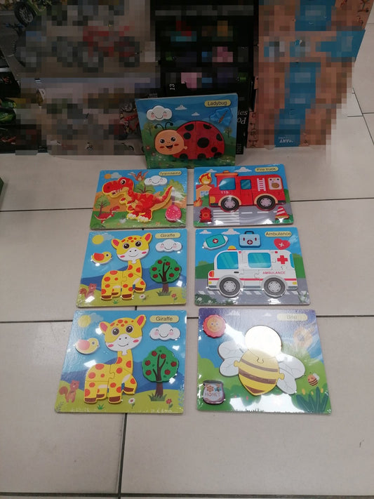 PUZZLE EDUKACYJNE DREWNIANE