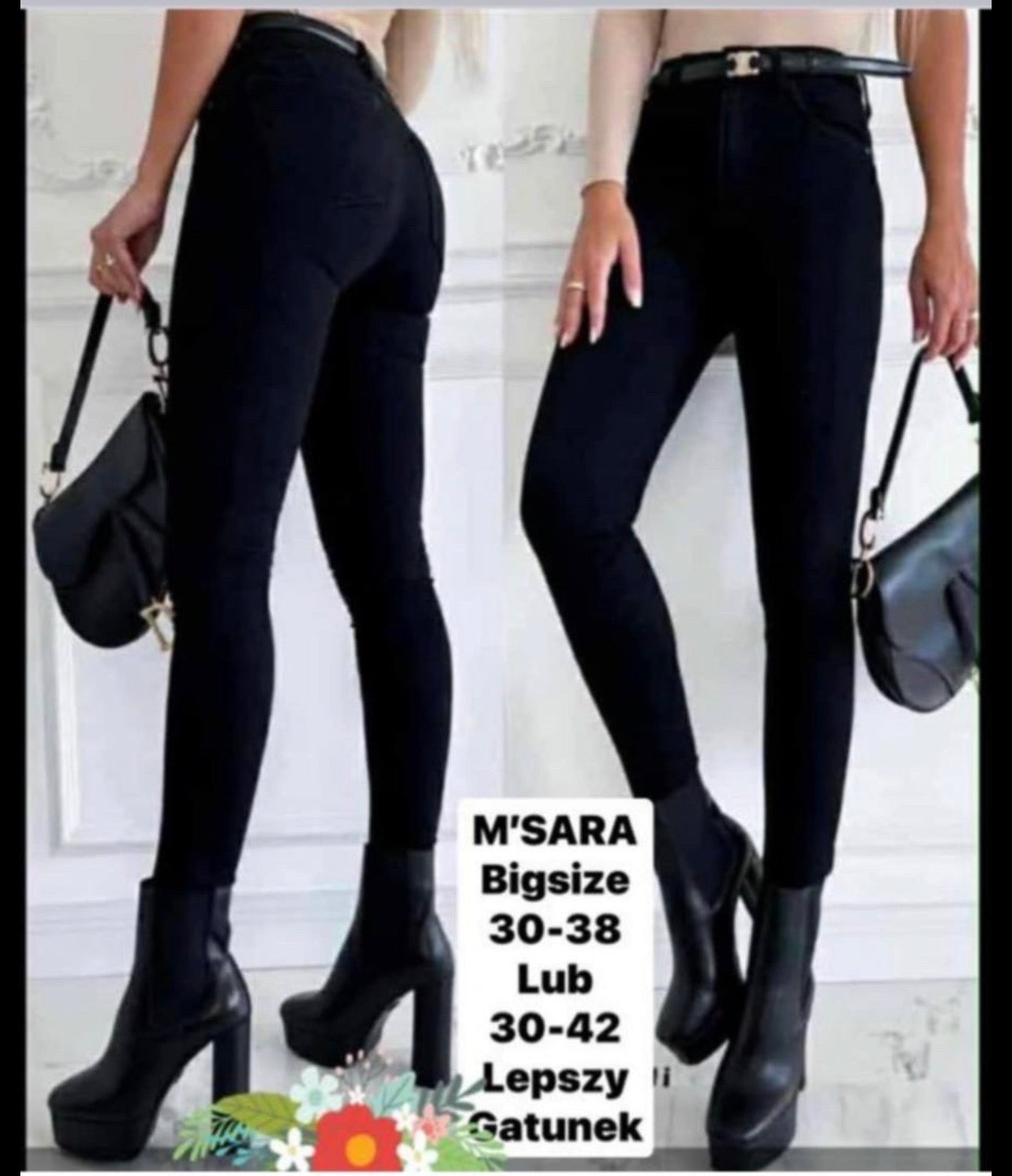 JEANSY DAMSKIE 30-38 BEZ PASKA