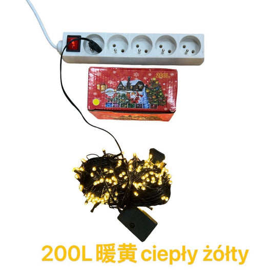 LAMPKI CHOINKOWE 200L CIEPŁY ŻÓŁTY