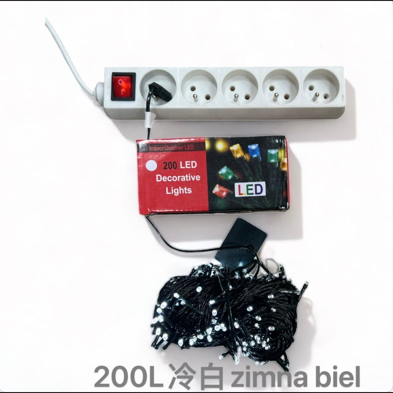 LAMPKI CHOINKOWE 200L ZIMNA BIEL