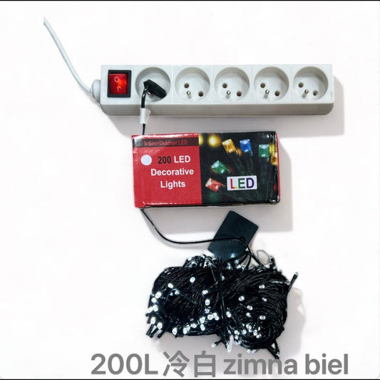 LAMPKI CHOINKOWE 200L ZIMNA BIEL