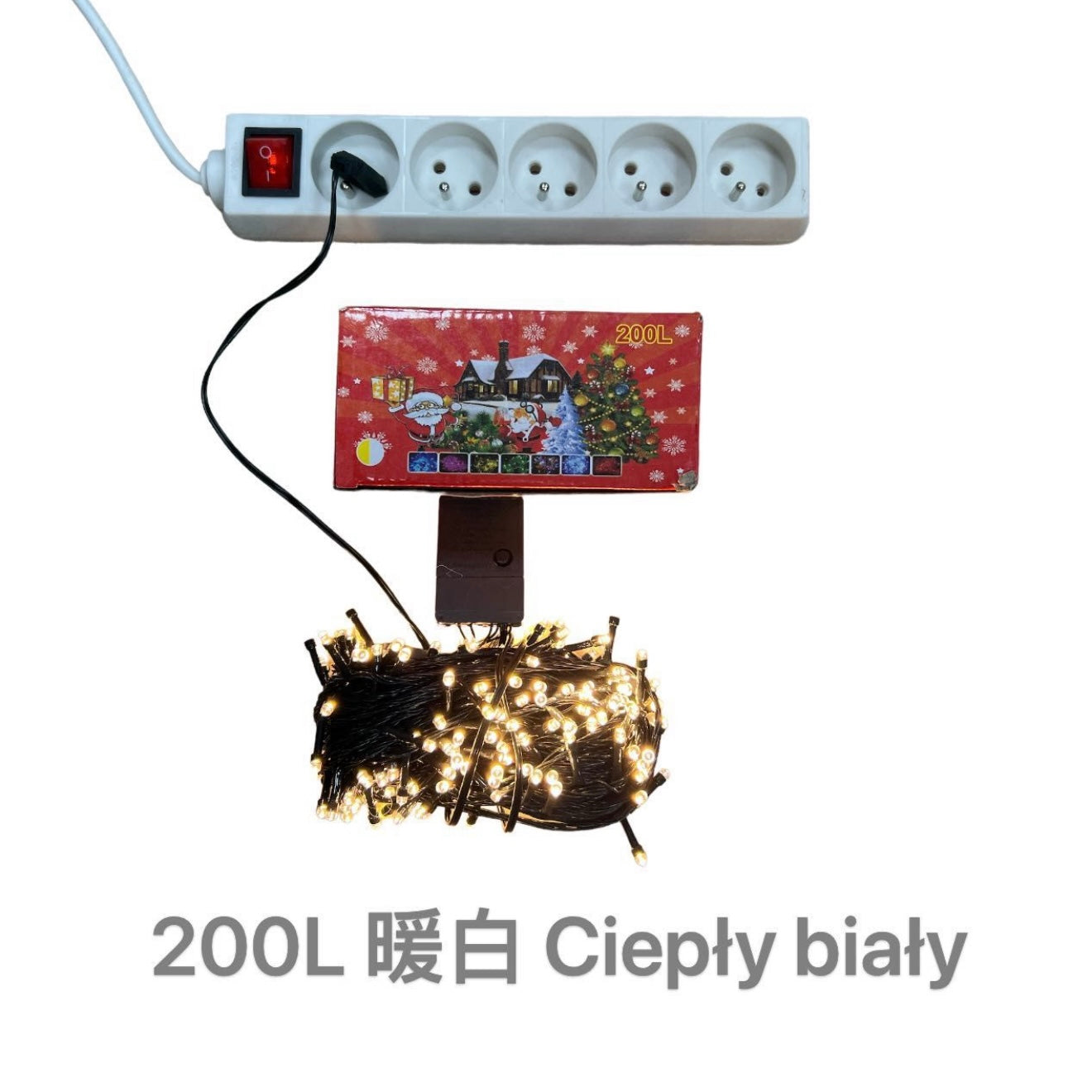 LAMPKI CHOINKOWE 200L CIEPŁY BIAŁY