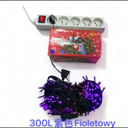 LAMPKI CHOINKOWE 300L FIOLETOWY