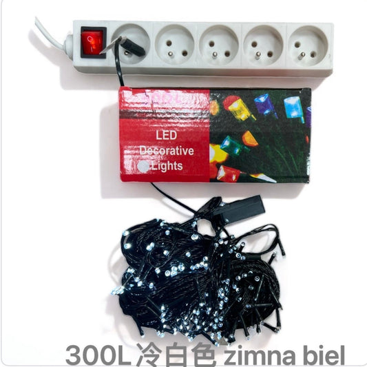 LAMPKI CHOINKOWE 300L ZIMNA BIEL