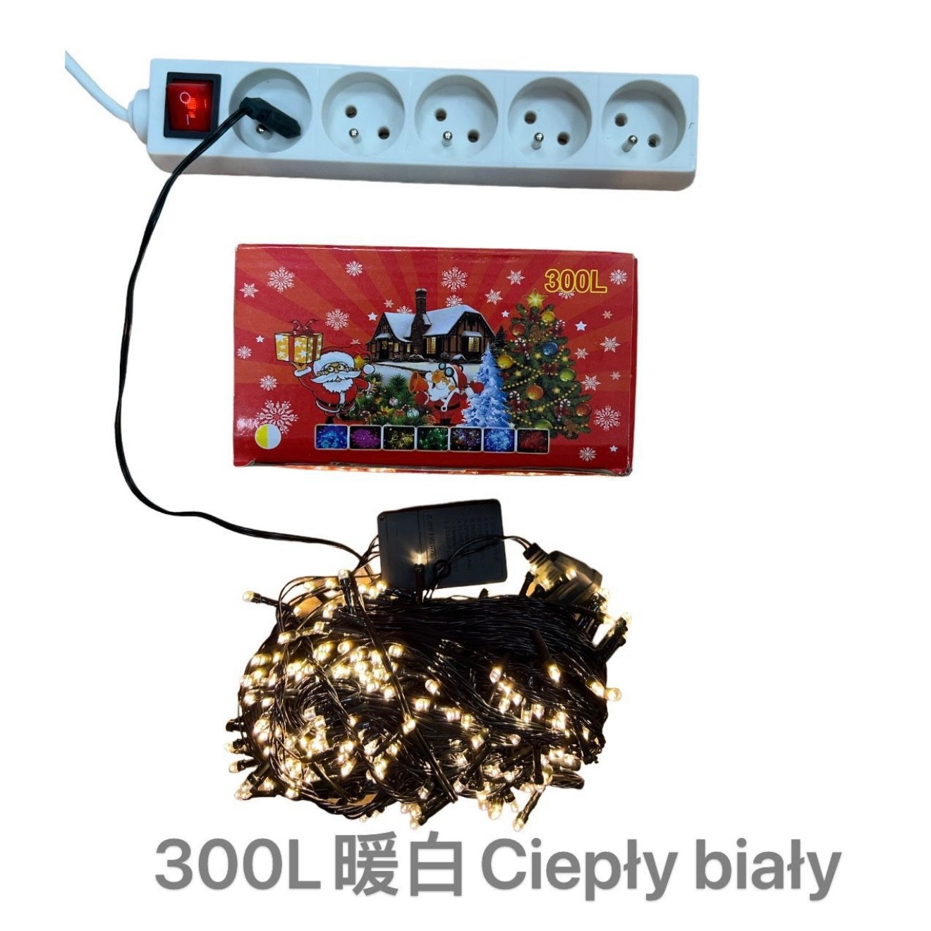 LAMPKI CHOINKOWE 300L CIEPŁY BIAŁY