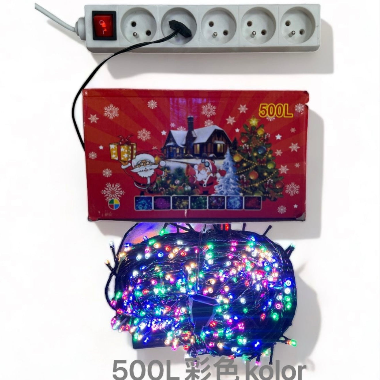 LAMPKI CHOINKOWE 500L MULTIKOLOROWY