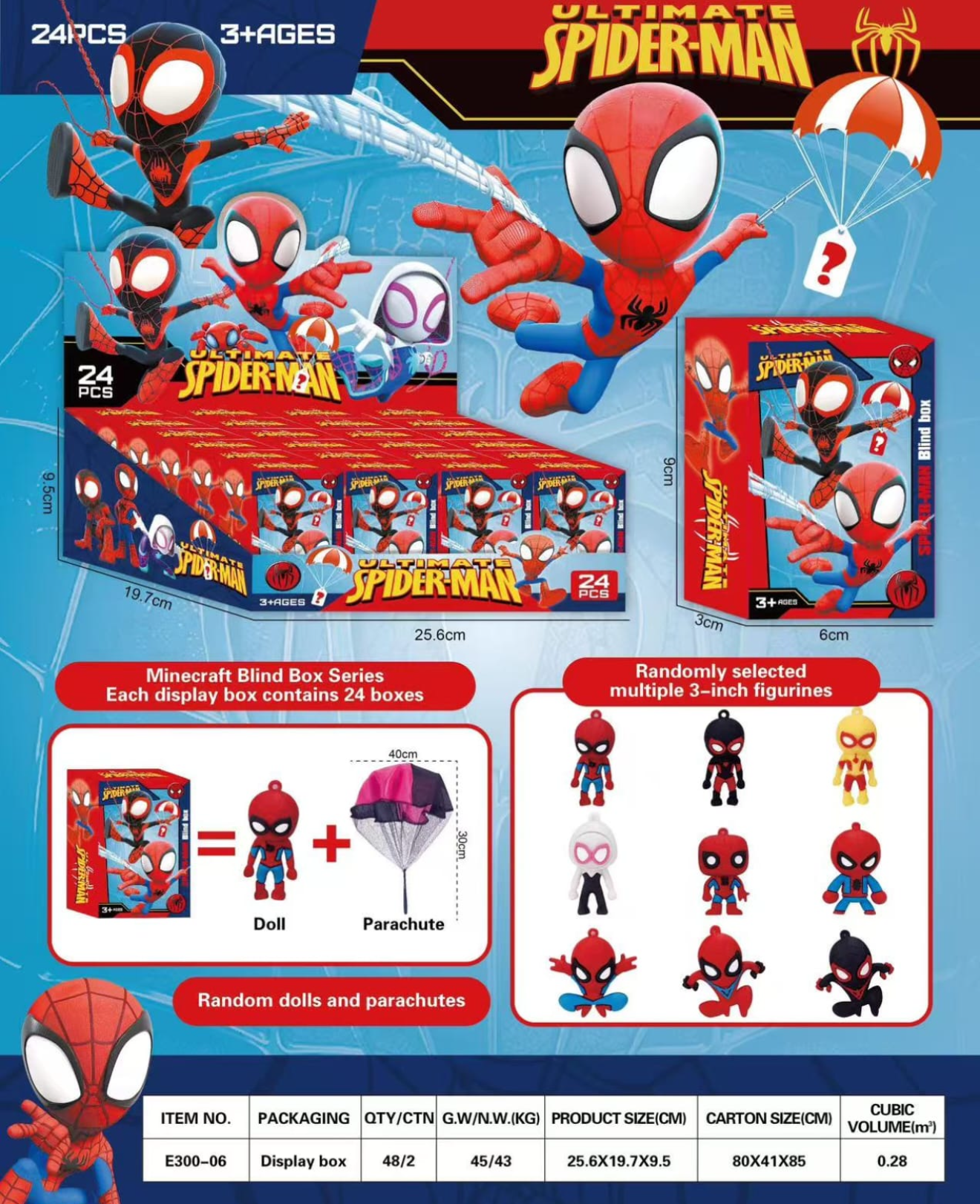 FIGURKA SPIDERMAN Z SPADOCHRONEM