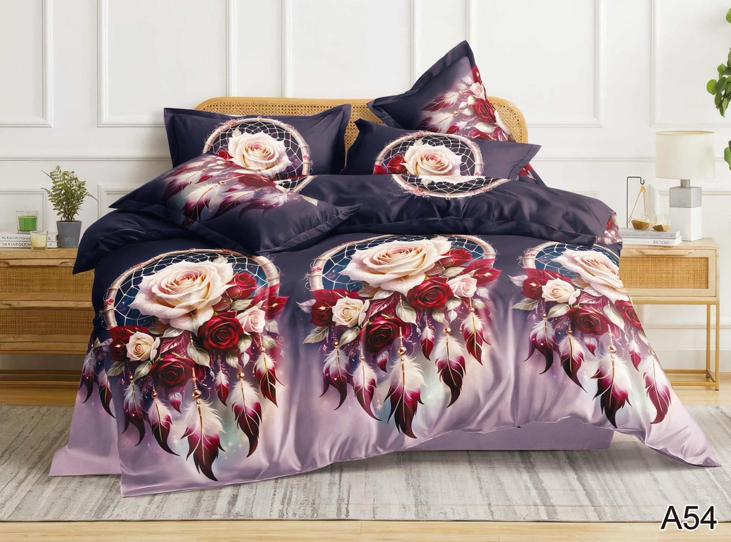 KOMPLET POŚCIELI 5D 100% SATYNA-BAWEŁNA 4CZ. 200/220