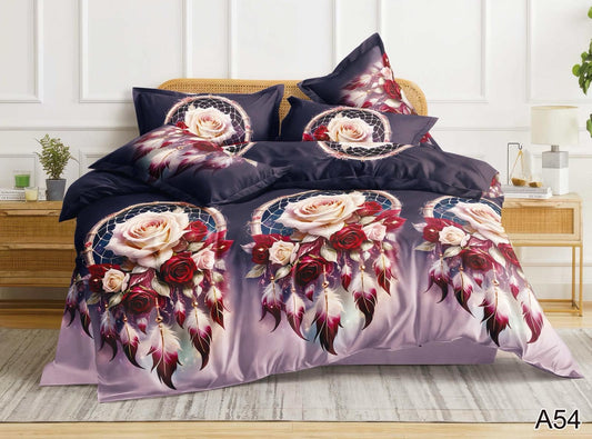 KOMPLET POŚCIELI 5D 100% SATYNA-BAWEŁNA 4CZ. 200/220