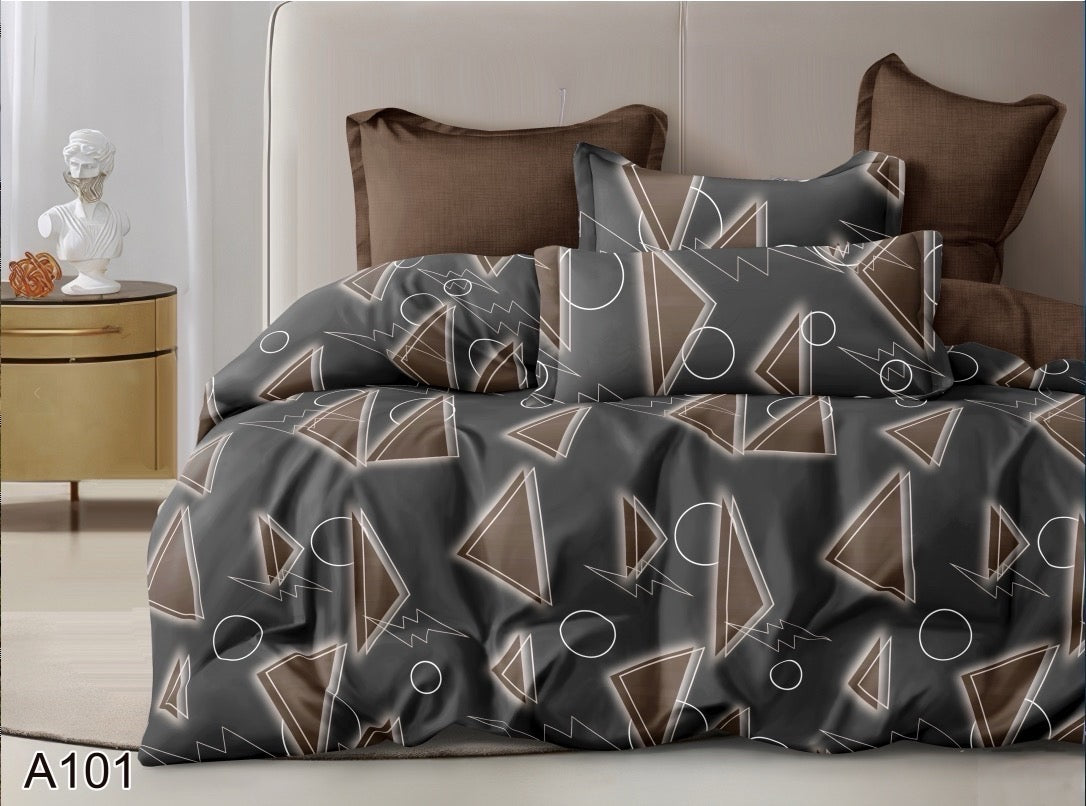 KOMPLET POŚCIELI 5D 100% SATYNA-BAWEŁNA 4CZ. 200/220